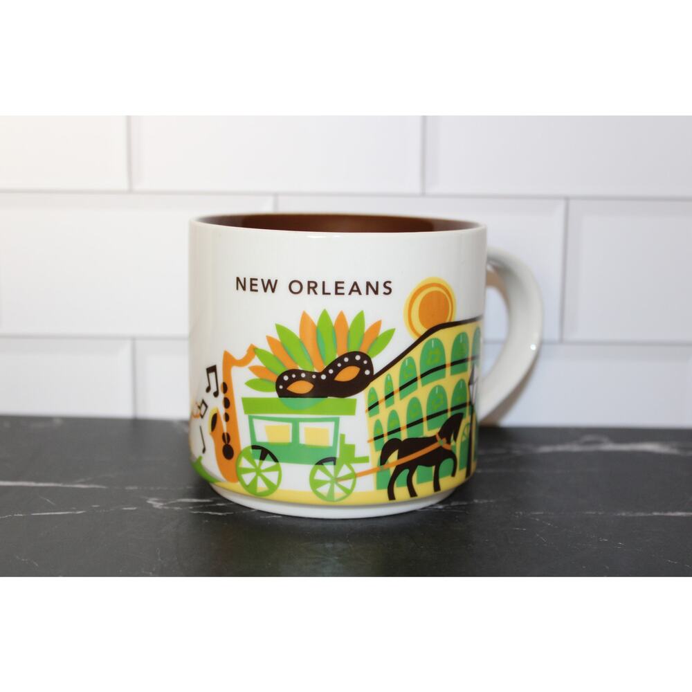 Starbucks NEW ORLEANS You Are Here 14oz Coffee Mug EUC Fleur-de-Lis Collector
